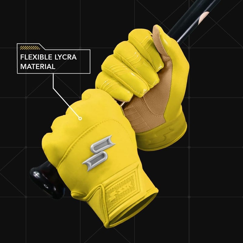 SSK X1 Color Rush Adult Baseball Batting Gloves - Durable Cabretta Leather Palm - 11 Colorways - Image 4